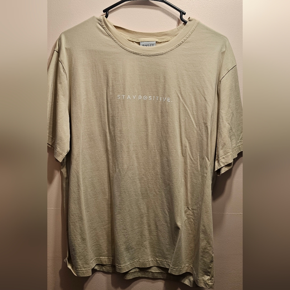 Stay Positive Beige Women's T-Shirt- Onset